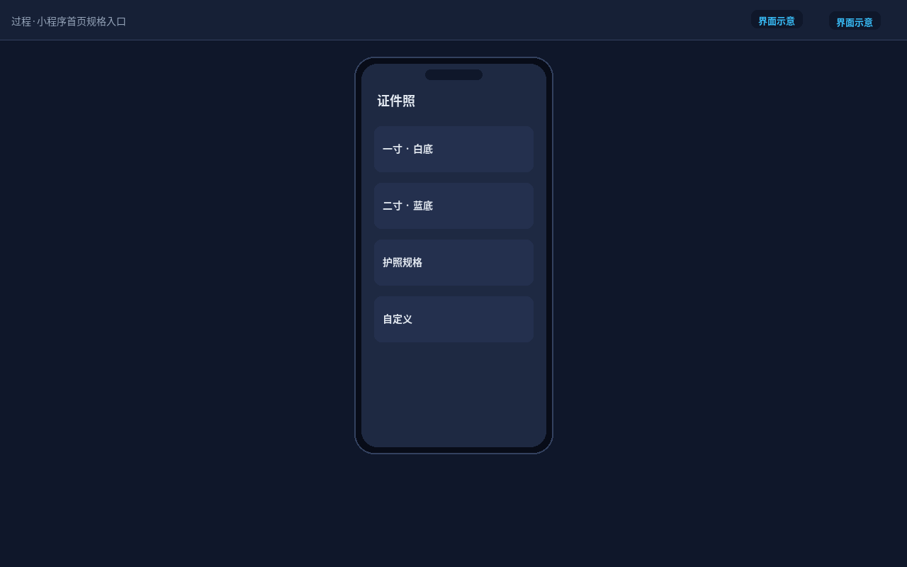过程·首页：规格入口与引导
