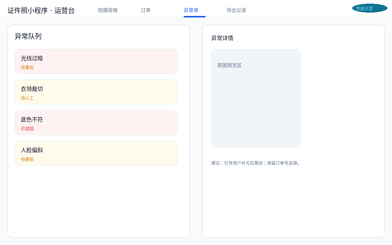 过程·异常队列：光线/裁切等问题与处理建议